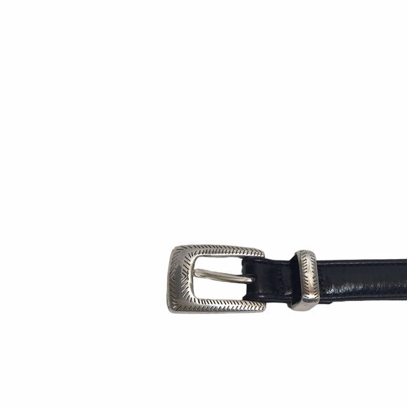 Brighton Vintage Black‎ Leather Seed Beaded Belt L Size 34 main image 7